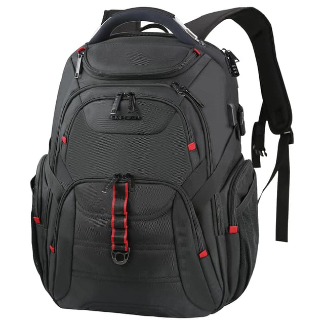 🎒 EMPSIGN Groß Laptop Rucksack Herren 17,3 Zoll Arbeit Wasserdicht Schwarz 🎒