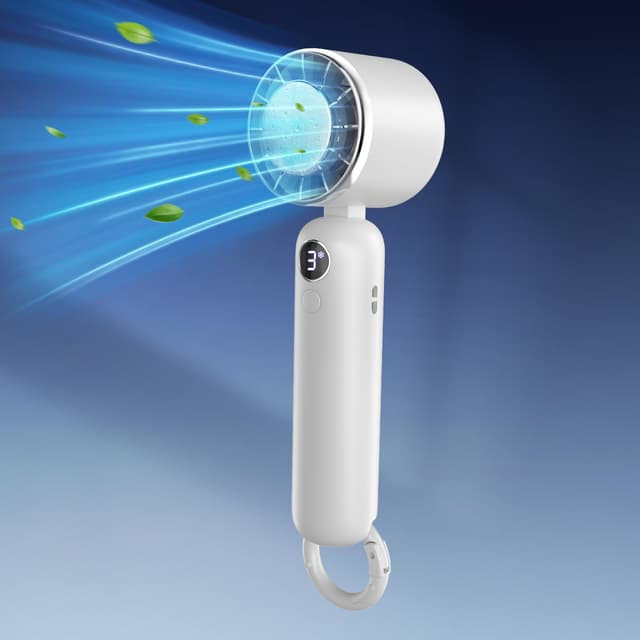 🌬️🔋💨 Anysun Ventilator Handventilator Akku Aufladbar 3 Geschwindigkeiten LCD-Display