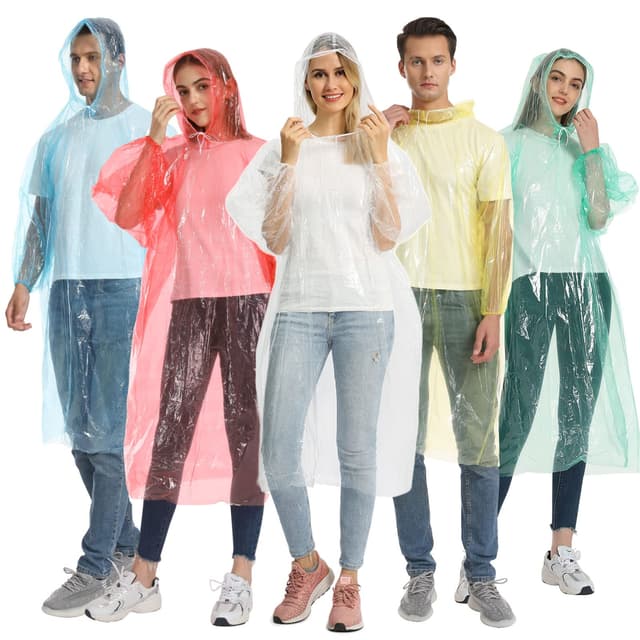 5/10/20 Stück Durchsichtige Regenponchos für Damen und Herren ☔