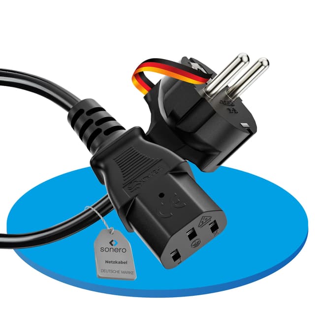 🔌 sonero Stromkabel Kaltgerätekabel 3 Polig, 3,0m, Schwarz 3,00m - Sonderangebot!