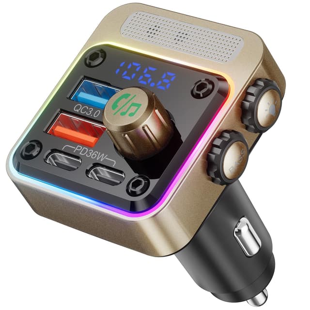Nulaxy Bluetooth 5.3 FM Transmitter 54 W [PD 36W & QC3.0 18W] Schnelles Autoladegerät 🚗🔋