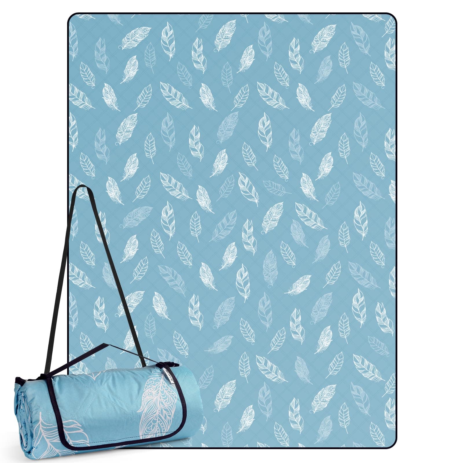 DEWUR Picknickdecke Wasserdicht Waschbar, Stranddecke Sandfrei XXL Campingdecke Strandmatte Isoliert (Blau) 200 x 300 cm