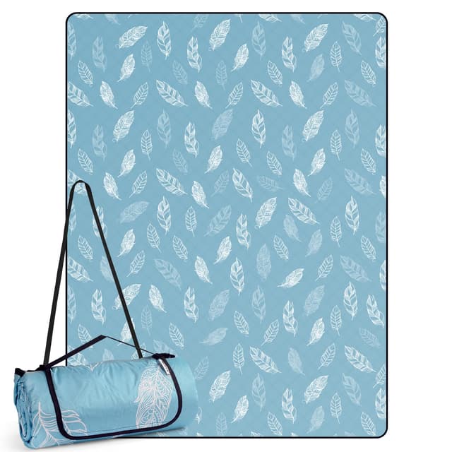 DEWUR Picknickdecke Wasserdicht Waschbar, Stranddecke Sandfrei XXL Campingdecke Strandmatte Isoliert (Blau) 200 x 300 cm