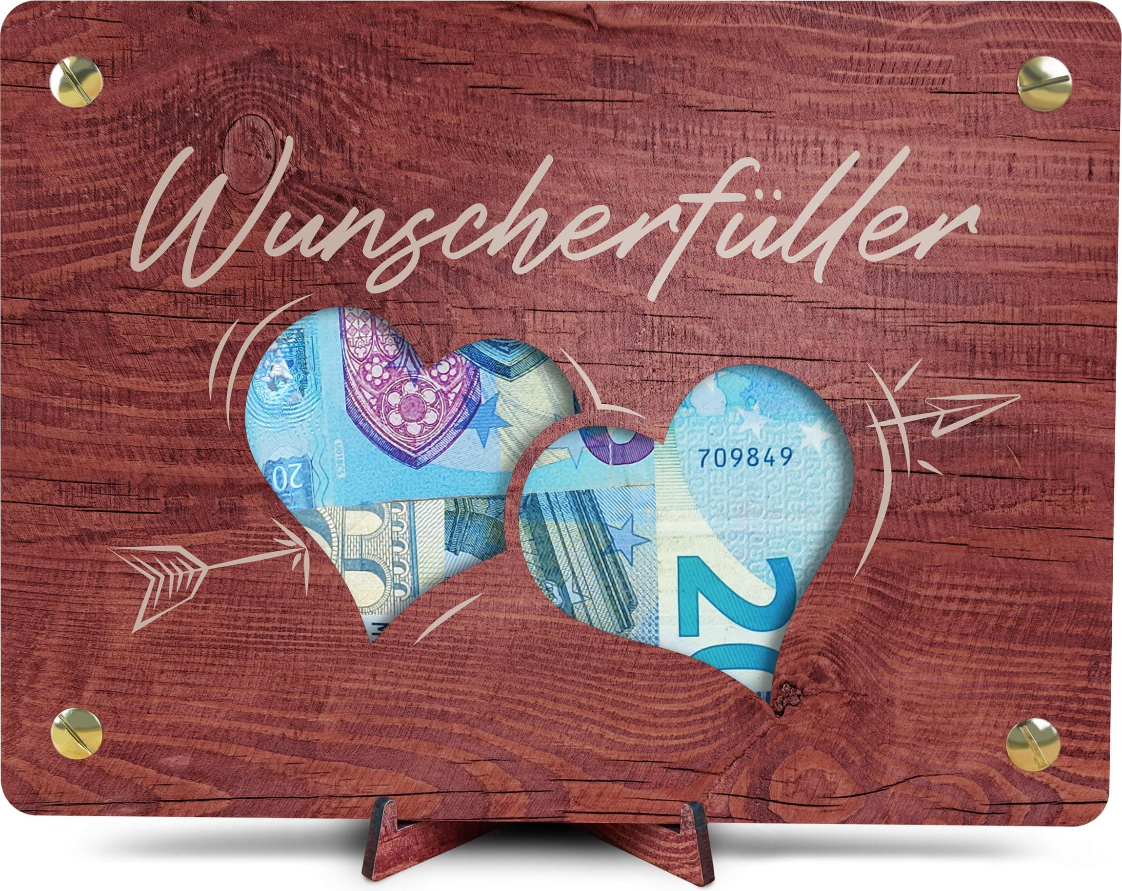 Wunscherfüller Geldgeschenk - XL Geldgeschenk aus Holz 🎁