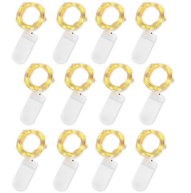🌟 Jsdoin LED Mini Lichterkette mit Batterie, 12x20er Micro Lichterkette außen Batterie, 2M DIY kleine Lichterketten 🌟
