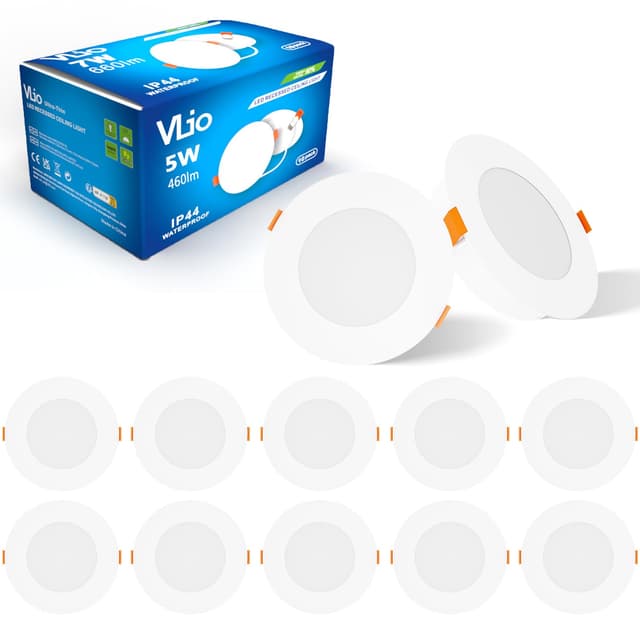🌟 Super Deal! Vlio LED Einbaustrahler 230V Dimmbar, 5W 460LM 10er Set Kaltweiß 6000K
