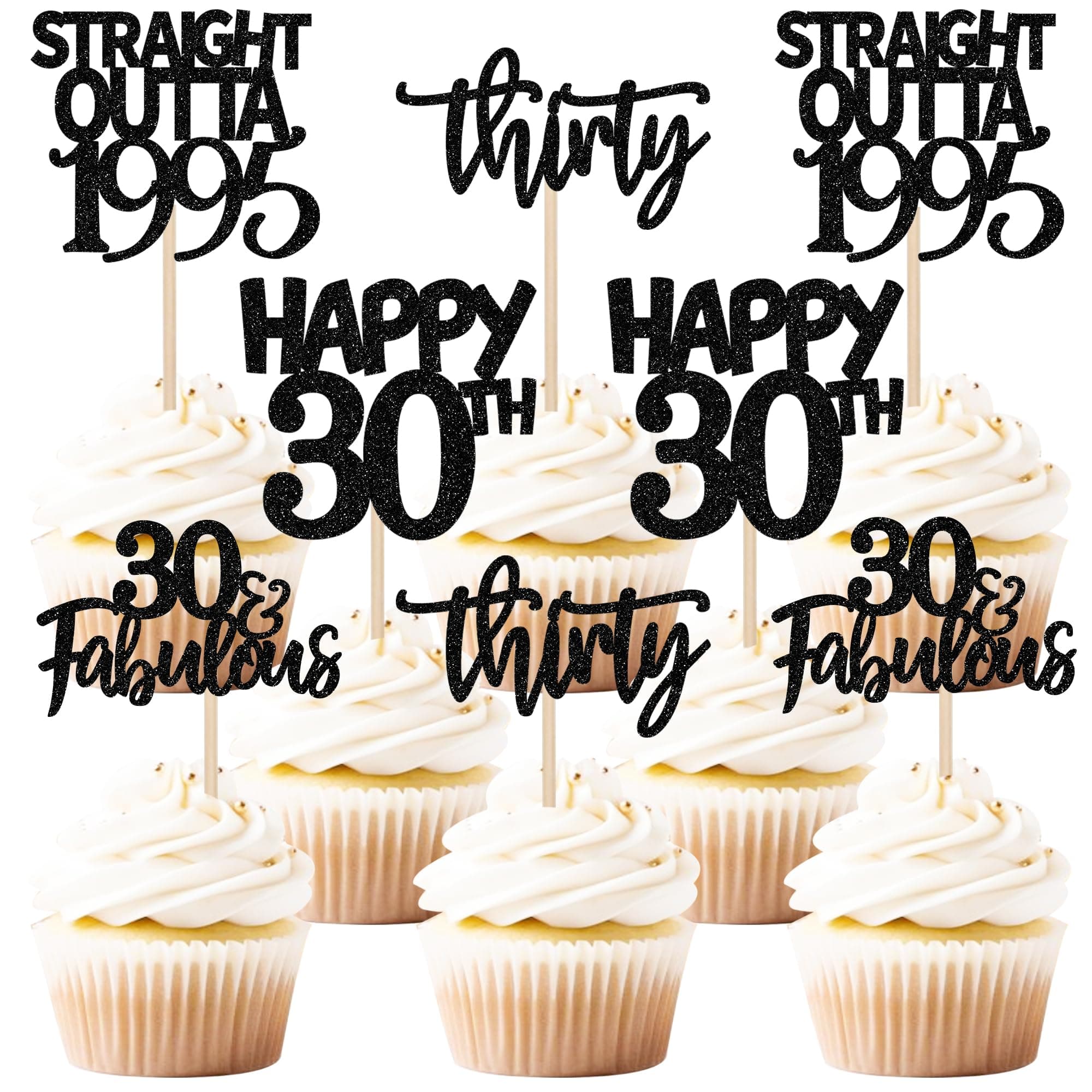 30. Geburtstag Tortendeko - Cupcake Toppers Straight Outta 1995 🎉🎂