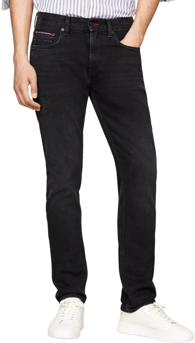Tommy Hilfiger Herren Jeans Hose Straight Fit 29W / 32L Denim (Kane Black) 🌟