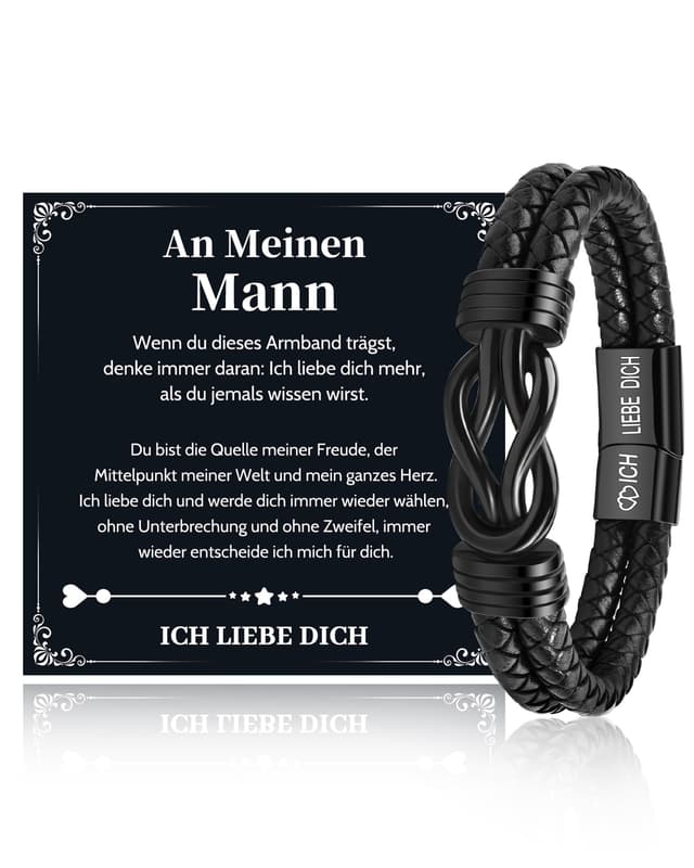 VU100 Ich Liebe Dich Lederarmband für Männer 🎁