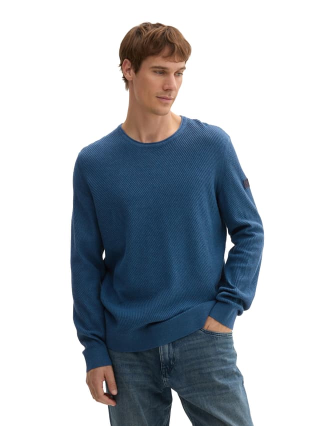 🔥 TOM TAILOR Herren Basic Pullover XXL 36295 - Dark Teal Melange für nur 17€!