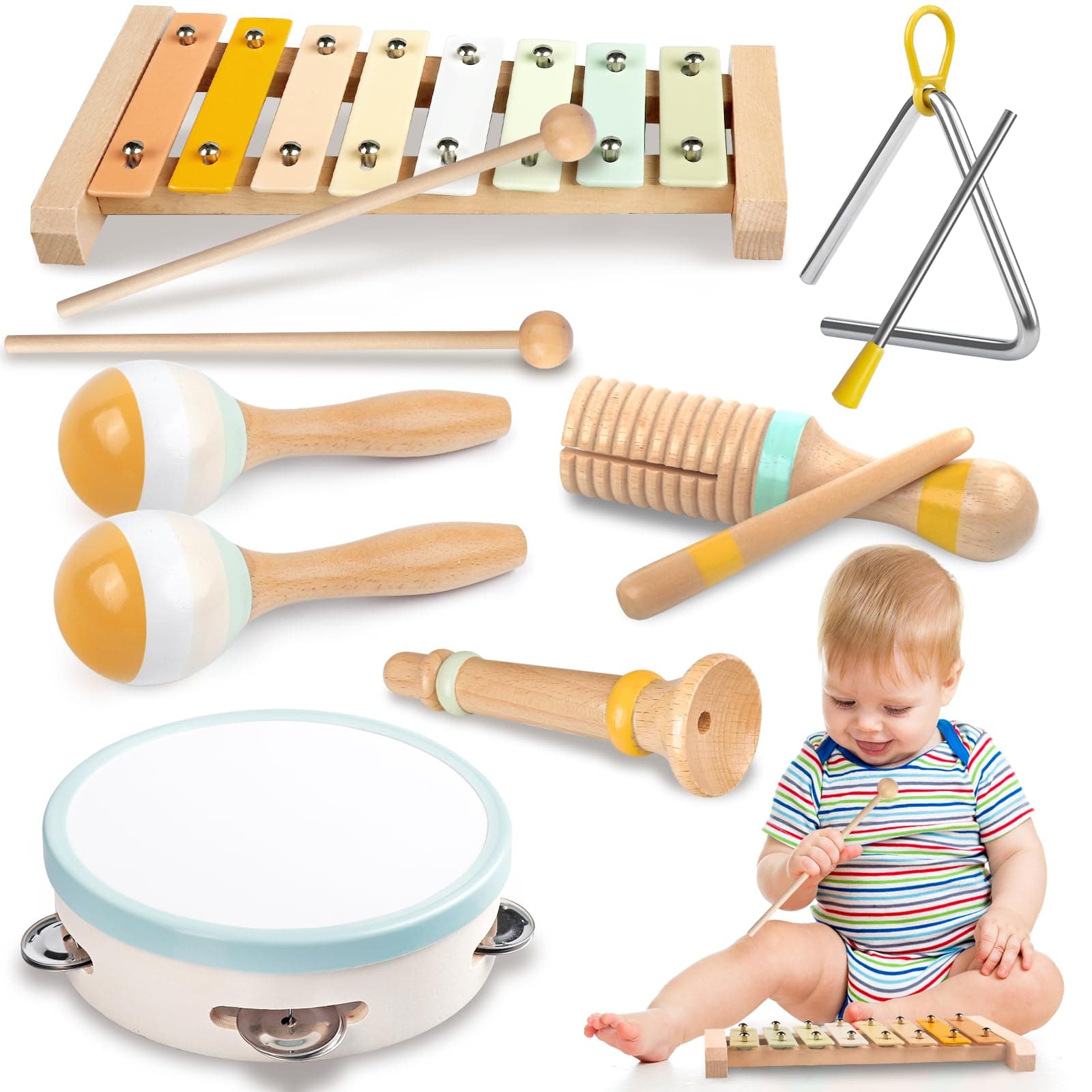 🎶 Musikinstrumente für Kinder - Holzspielzeug ab 3 Jahre 🥁🎵
