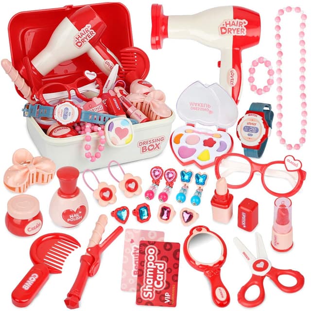 👸 Kinder Schminkset Prinzessin Friseur Set - 28 Stücke