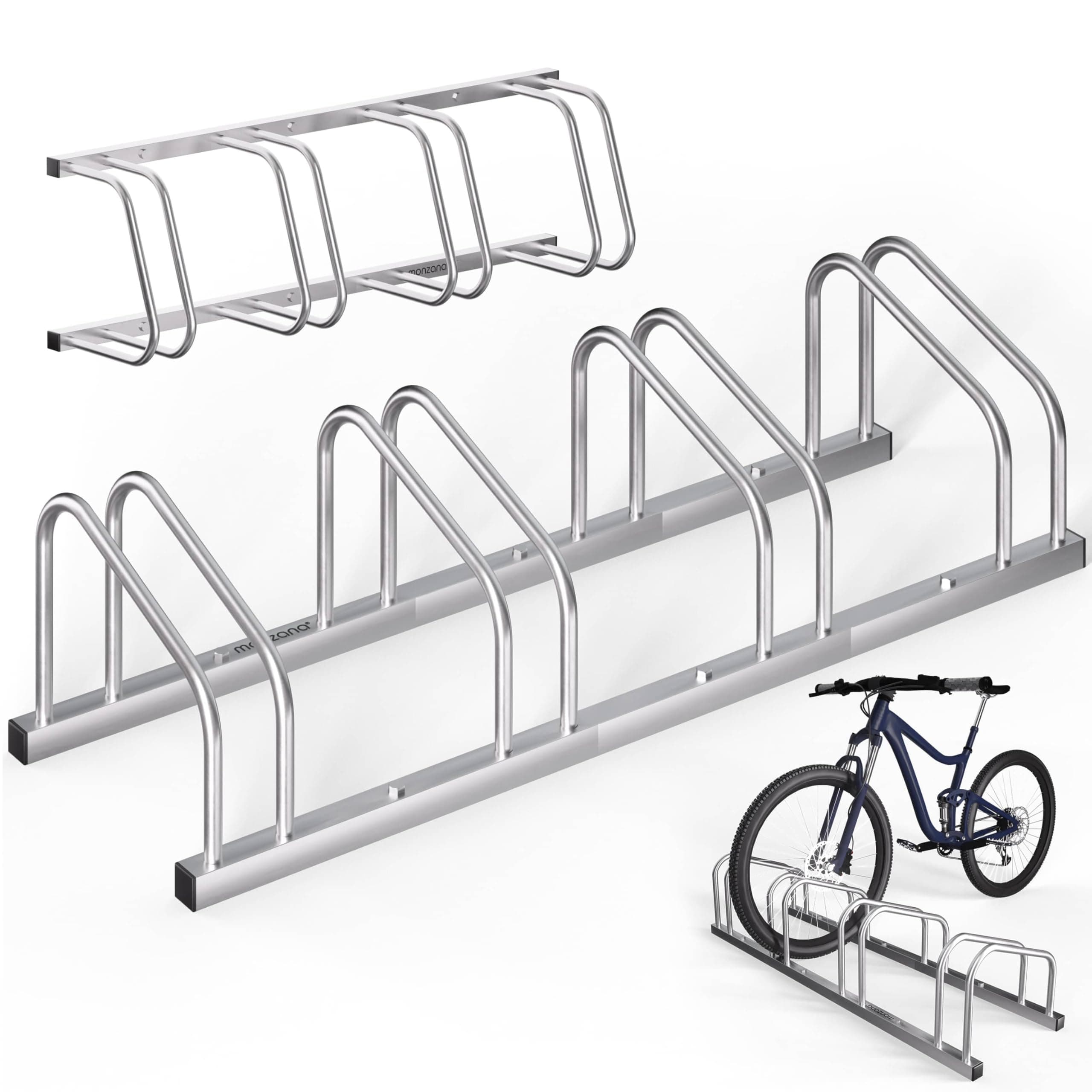 🚲🔒 MONZANA® Fahrradständer für 4 Fahrräder | Platzsparend & Stabil | Hochwertiger Stahl | Einfache Montage