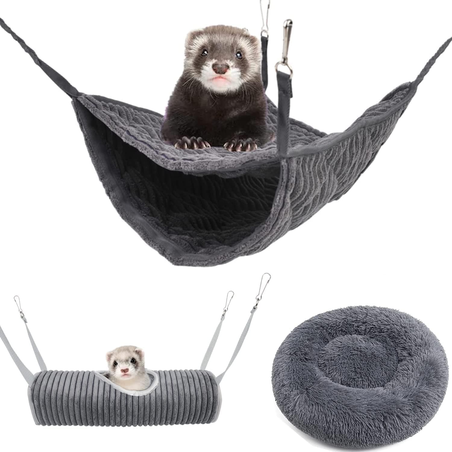 Plüschige Kleintier-Hängematte und Tunnel Set 🐹🏠