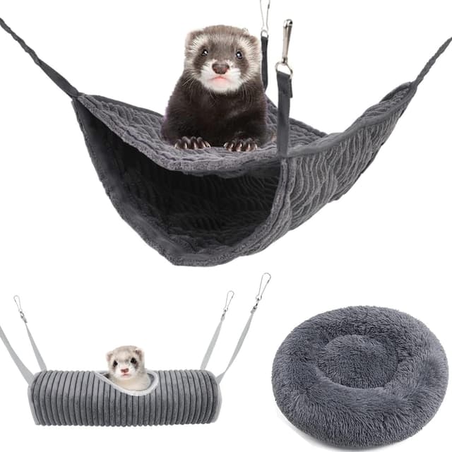 Plüschige Kleintier-Hängematte und Tunnel Set 🐹🏠