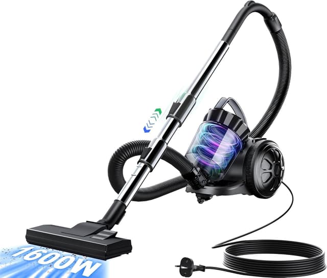OYLCDI Beutelloser Staubsauger ohne Beutel,1600W Staubsauger|70dB|Bodenstaubsauger|HEPA Filter Bodendüse