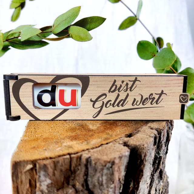 Gold wert - Schokoriegel Geschenkbox inkl. Duplo 🍫🌳🎁😊✨