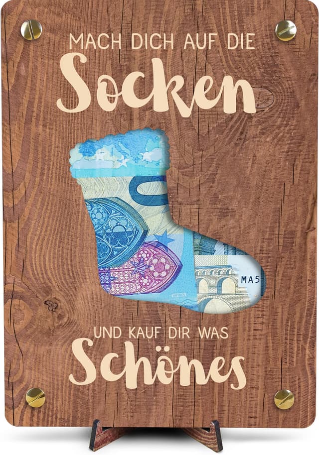 XL Geldkarte aus Holz - Geldgeschenk mit Ständer 🎁