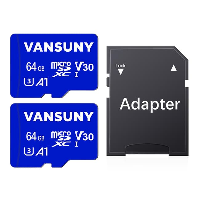 Vansuny Micro SD Karte 64GB 2er Pack - 64GB 2 SD Karte + 1 Adapter 🚀