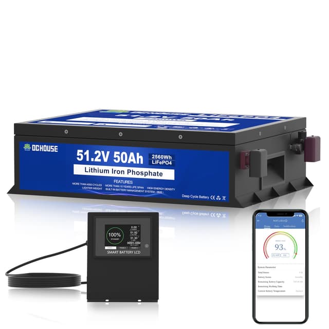 DCHOUSE 48V 50Ah LiFePO4 Golfwagen Bluetooth Batterie 🚗🔋