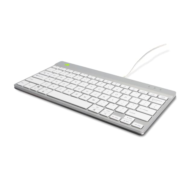 🌟 Super Deal! R-Go Tools Kompakte Ergonomische Tastatur QWERTZ (DE), Kabelgebunden, Weiß