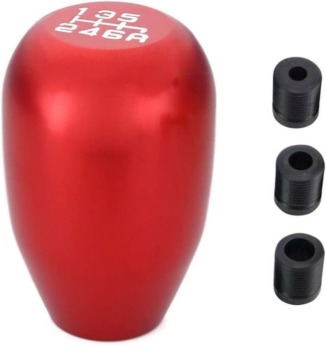 🚗 Schaltknauf Schaltkopf Schalthebelknopf Metall Gear Knob 6 Gang Auto Universal Modifikation, Rot