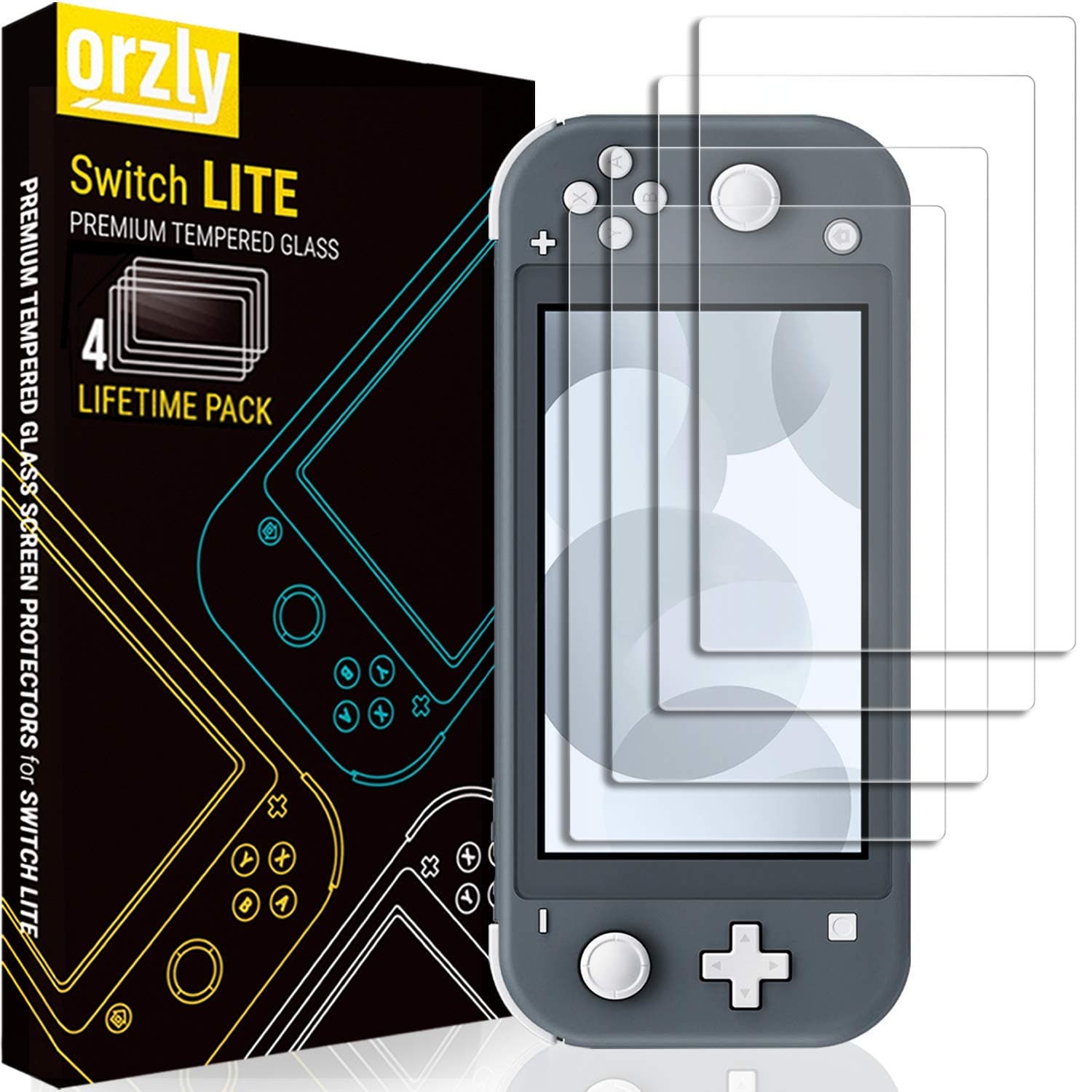 Orzly Nintendo Switch Lite Displayschutzfolie Glas (4 Stück) 🎮🔒