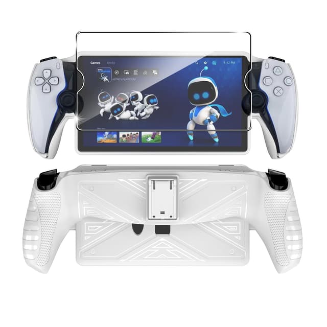 FDHYFGDY Hülle für Sony Playstation Portal/PS Portal / PS5 mit 1 Stück Schutzfolie (Weiß) - Stoßdämpfende und Kratzfeste Schutzhülle