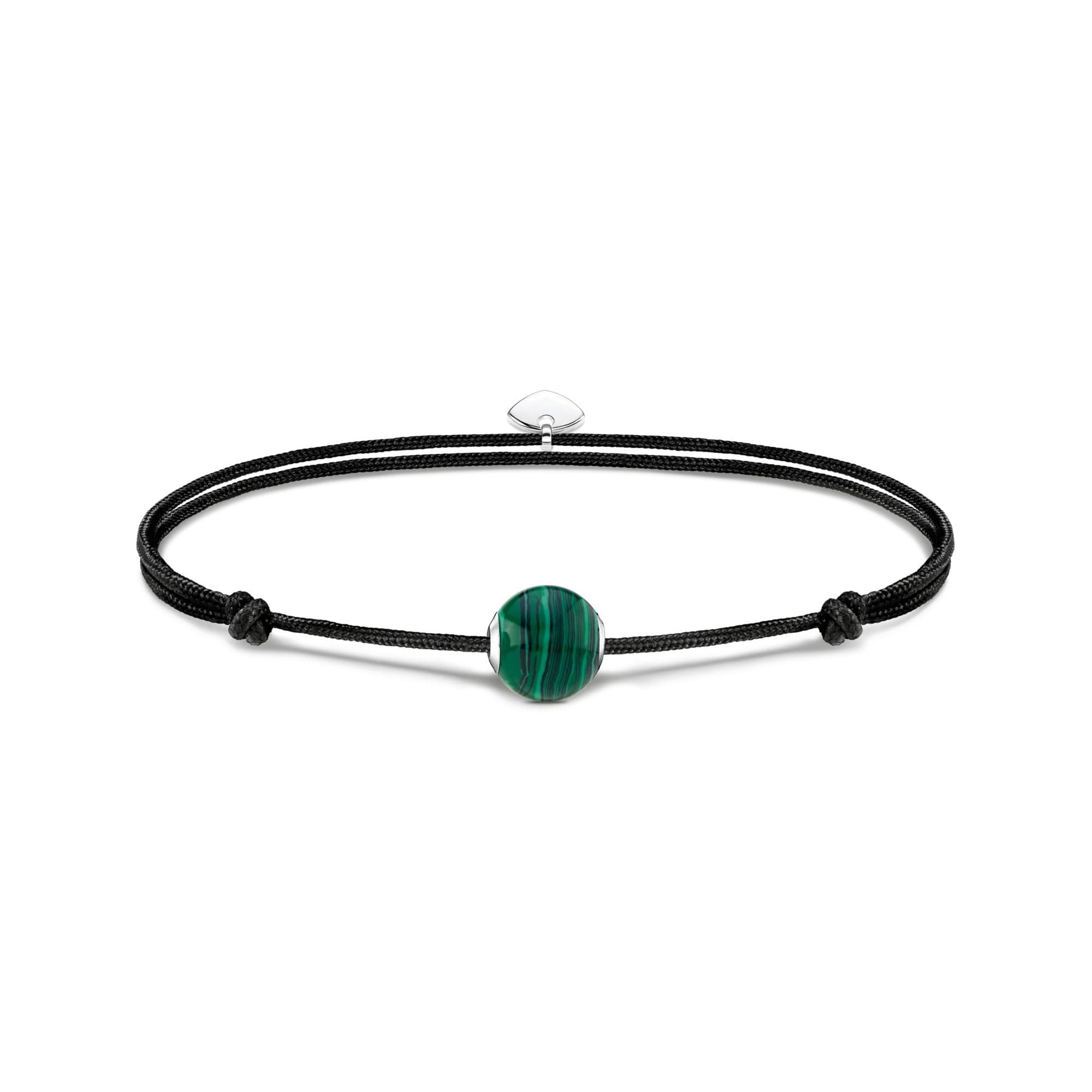 🌟 THOMAS SABO 2 Armband Karma Secret mit grünem Malachit Bead 925 Sterlingsilber 🌿 Nylon A2105-475-6