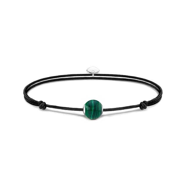 🌟 THOMAS SABO 2 Armband Karma Secret mit grünem Malachit Bead 925 Sterlingsilber 🌿 Nylon A2105-475-6