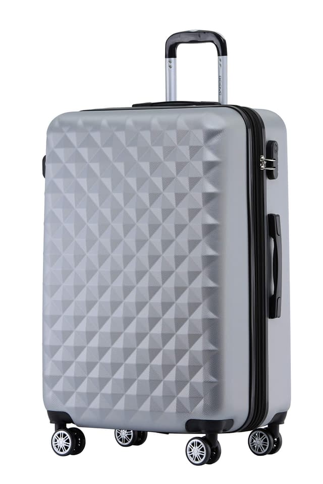 🧳 BEIBYE Zwillingsrollen 2066 Hartschale Trolley Koffer Reisekoffer Gepäck M-L-XL-Set (Silber, L) Silber L Angebot!