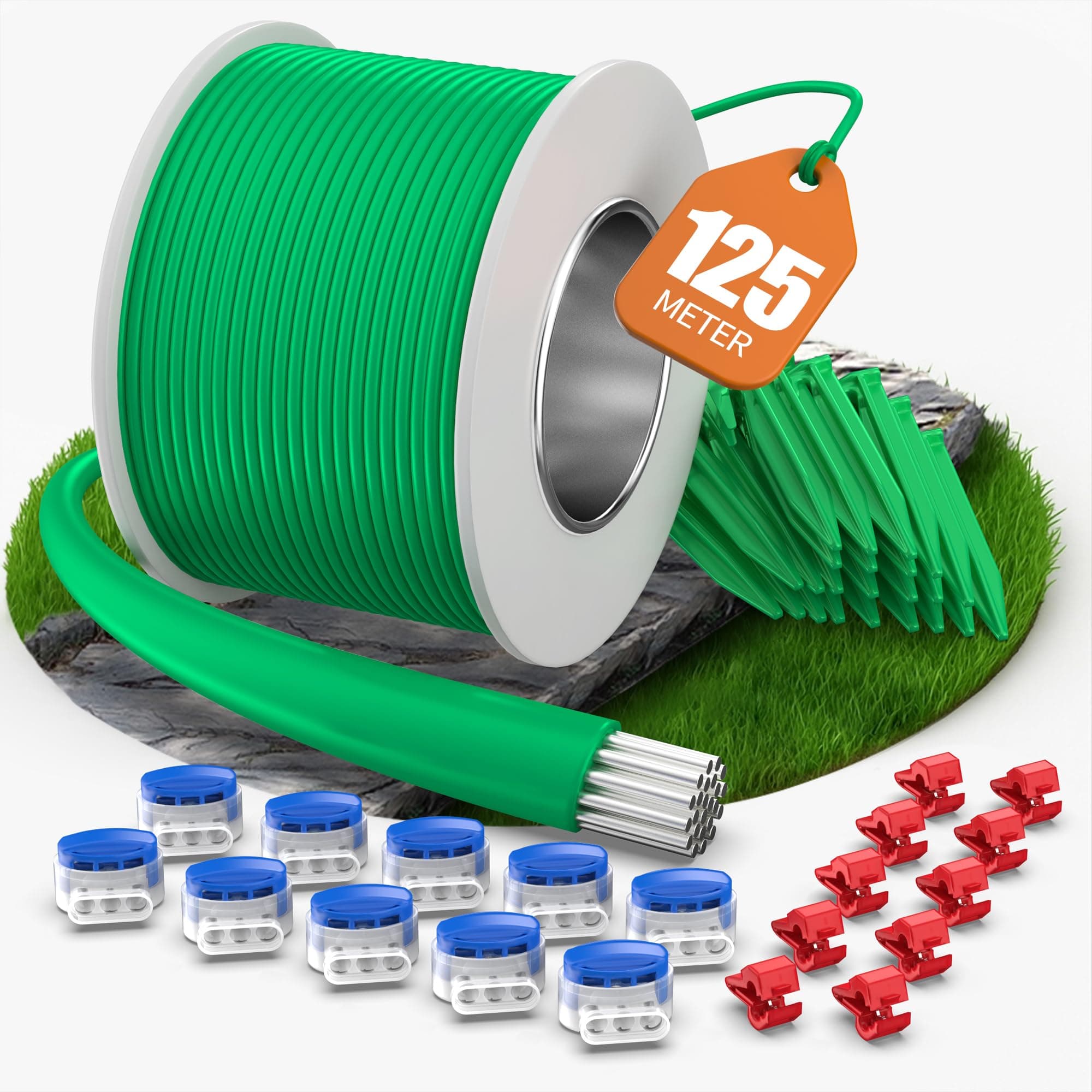 🌿🤖 COZCLAM 125m Universal Begrenzungskabel Mähroboter Set 🌱🔗