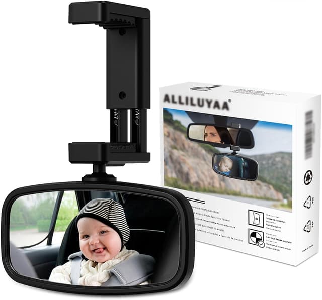 Spiegel Auto Baby - Rückspiegel Baby Auto mit Gefederten Clips ⭐ 360° Drehbar