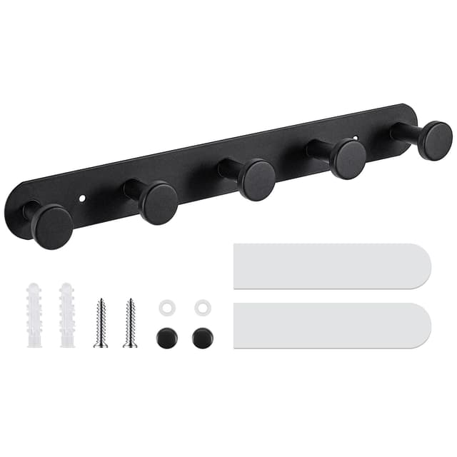 Dntorx Hakenleiste Schwarz mit 5 Haken 🧥🔑