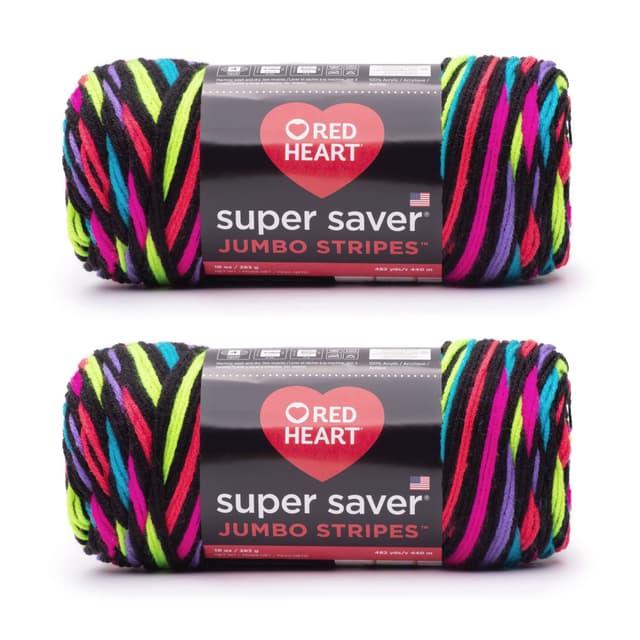 Red Heart Super Saver Jumbo-Neon-Streifen-Garn