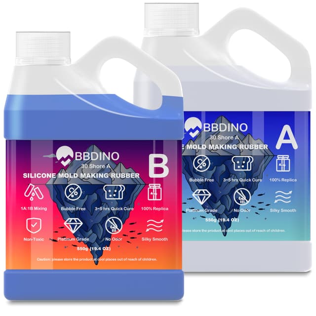 🟦 BBDINO Flüssigsilikon-Kautschuk, 30A Formherstellungssilikon, 1100g