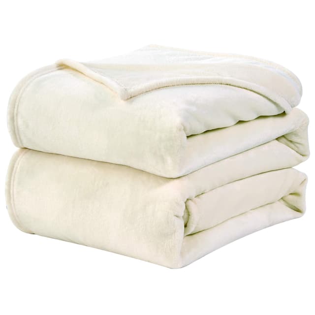 🛋️🌟 WAVVE Kuscheldecke Flauschig Decke Fleecedecke - Sofadecke 150x200 cm Warm Wohndecke Couchdecke, Creme Decke Weich Sofaüberwurf XL 150 x 200 cm Creme
