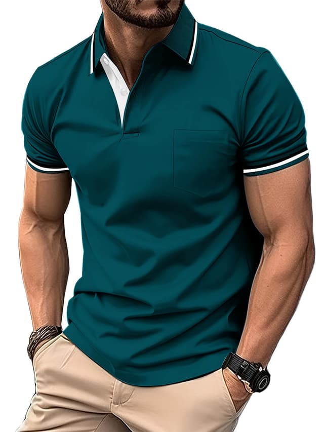 Zitysport Herren Polo Shirt 🏌️‍♂️ Atmungsaktiv & Stilvoll - Dunkles Türkis