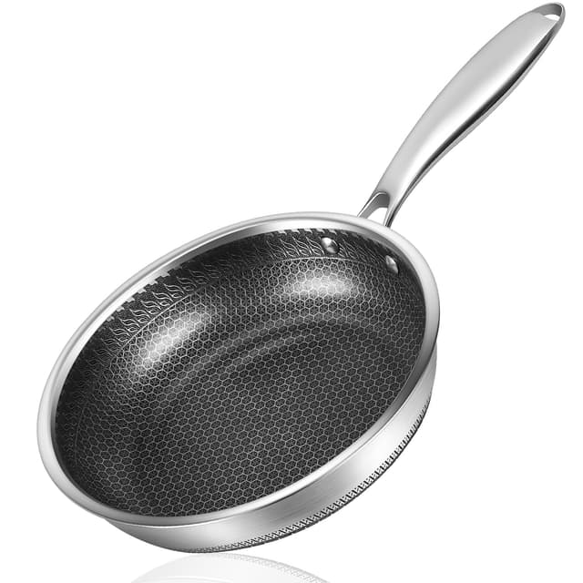 MDHAND Pfanne 24cm, Edelstahl Antihaft Bratpfanne 🍳🔥