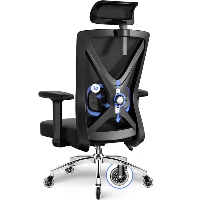 Daccormax Bürostuhl ergonomisch mit Wippfunktion und Lendenstütze