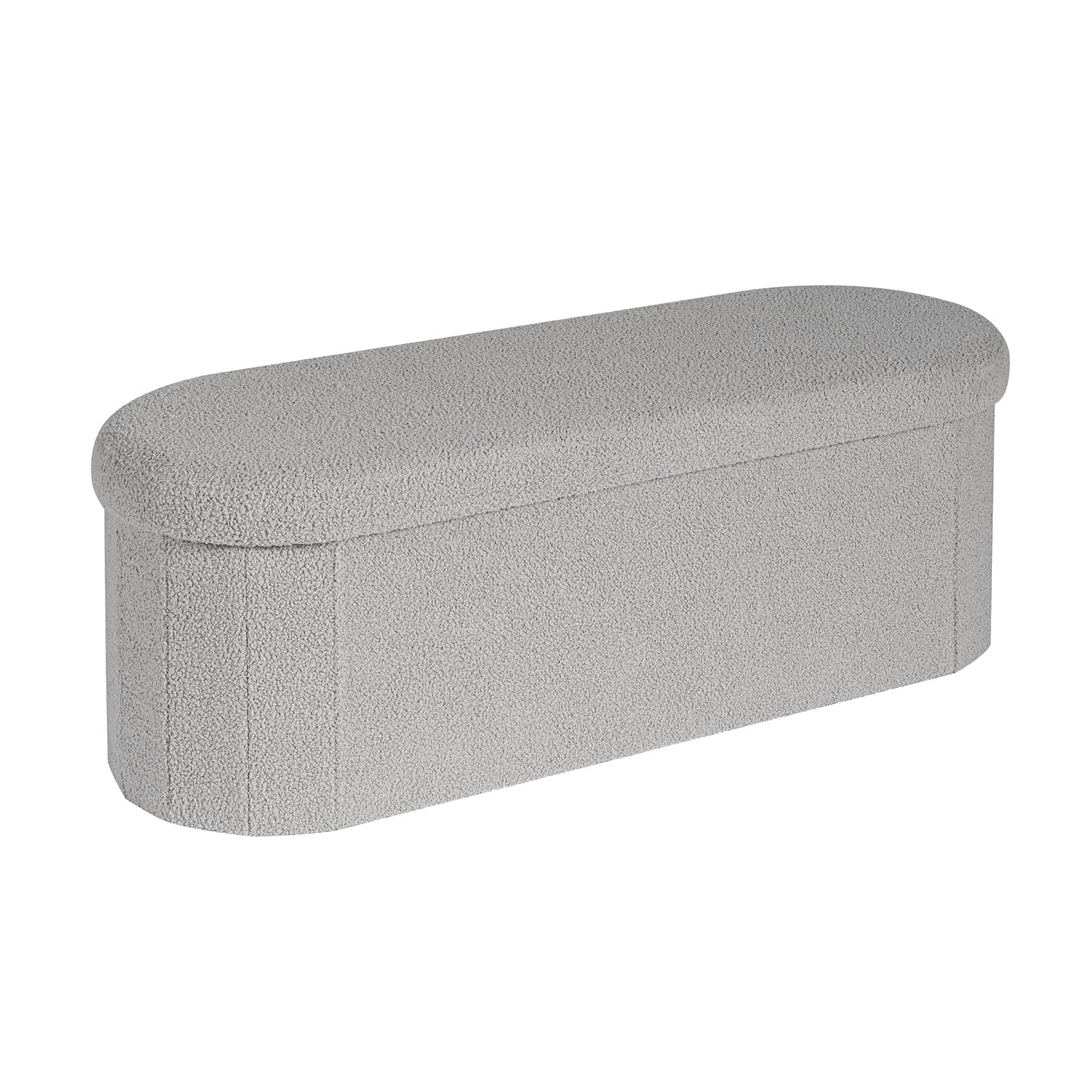 Bonlife Sitzbank mit Stauraum, klappbare Sitztruhe, Aufbewahrungsbox, Fußbank, Liebe, für Schlafzimmer Wohnzimmer Flur, Grau, 110x38x38 cm Elliptisch Grau 🛋️
