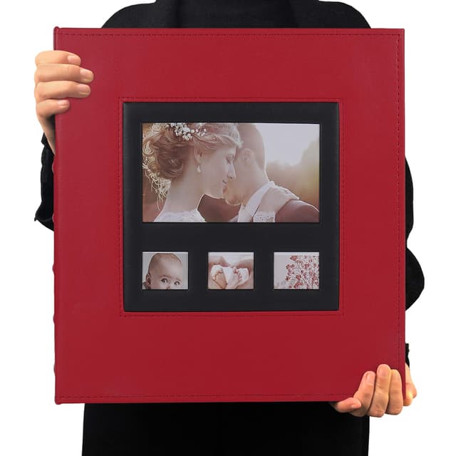 RECUTMS Fotoalbum 10x15 cm für 600 Fotos mit Schwarzen Seiten - Rotes Familienalbum 📸