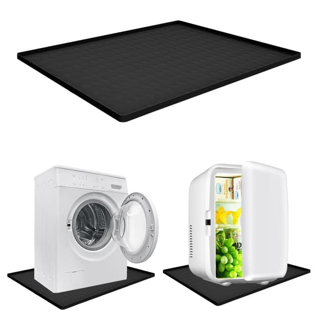 CEWROM Bodenmatte für Kühlschrank mit erhöhtem Rand (Schwarz) - Perfekter Schutz und einfache Reinigung 🌟