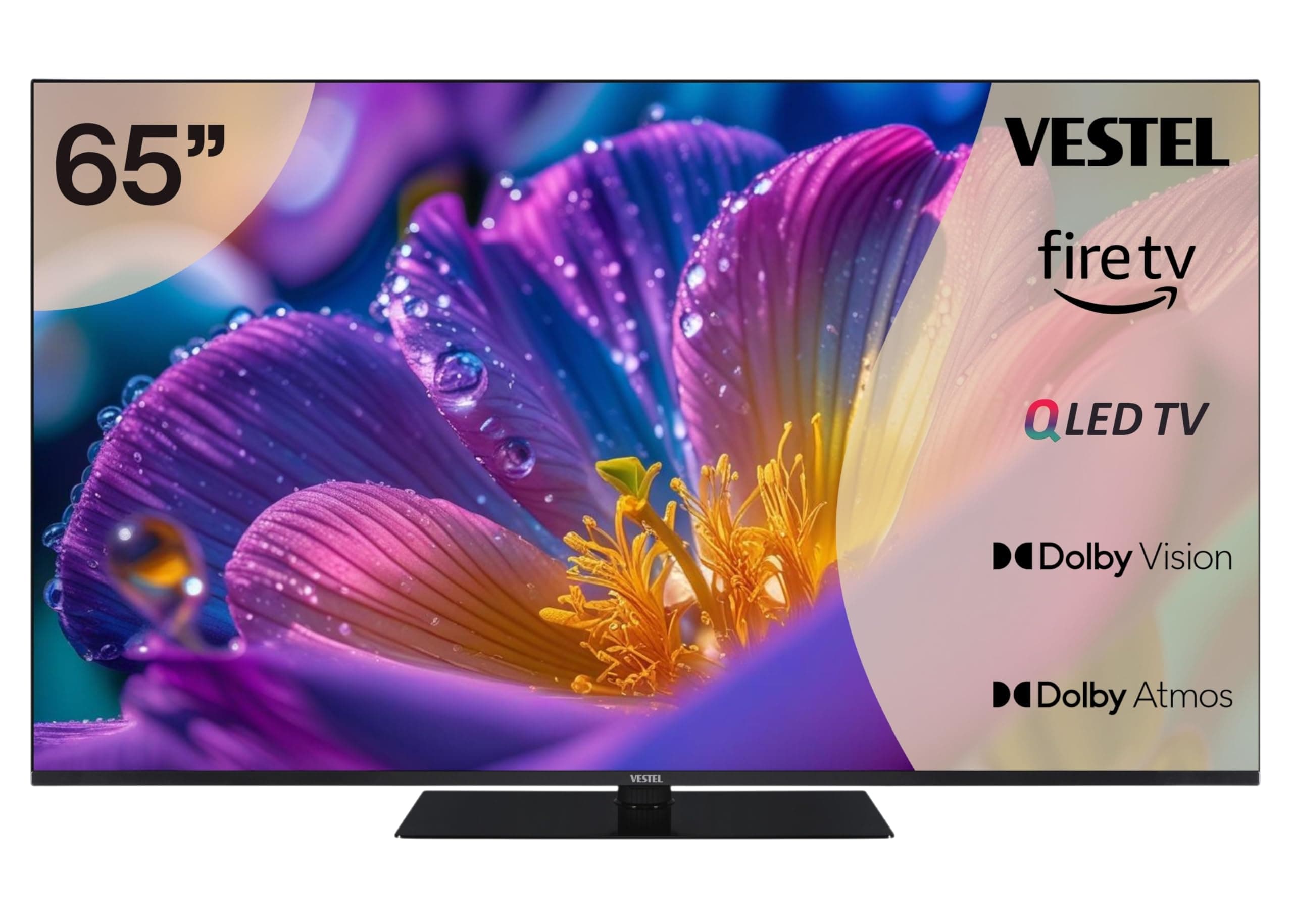📺🔥 Vestel QLED Fernseher 65 Zoll Fire TV 4K UHD Fernseher 🌈🎬
