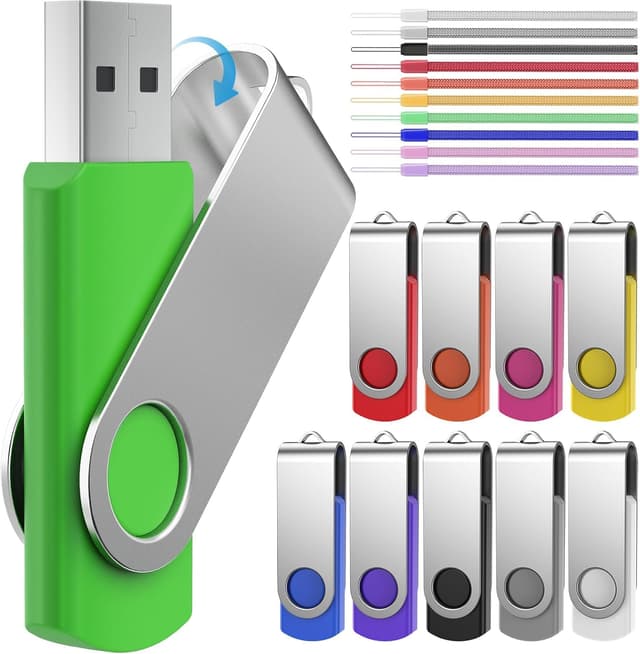 🌈 FEBNISCTE USB Sticks 16GB - Bunt USB Stick Rotate Metall 10 Stück 🎉