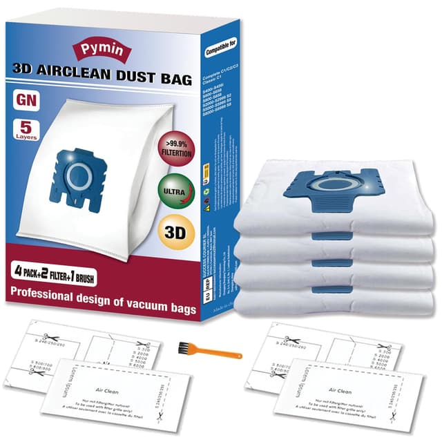 🌟 Pymin 4 Pack GN Staubbeutel Ersatz für Miele Staubsauger 🌟