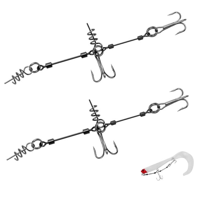 🎣 2 Stück Stinger Haken Mit Vorfach System - Deal des Tages!