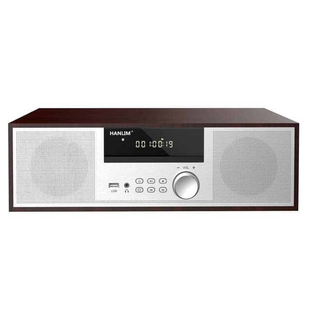 Jahrgang Micro HiFi-System CD-Stereoanlage Mini-Komponente 40W RMS CD-Player UKW/Bluetooth-kompatibel/USB/AUX/Fernbedienung/Kopfhörerbuchse Silber