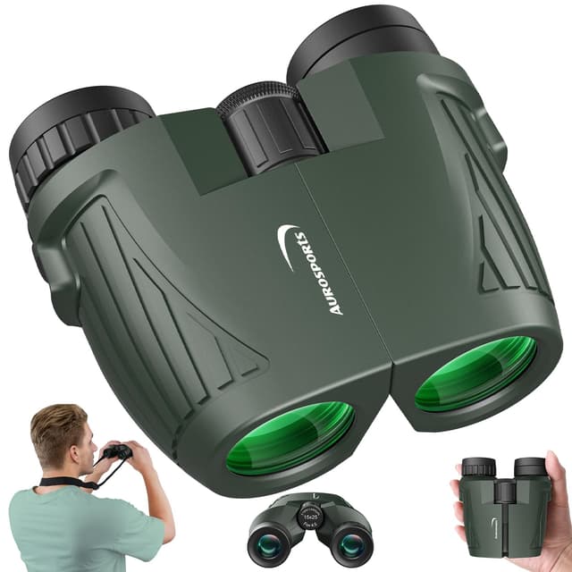 🔭 Aurosports Kompaktes Fernglas für Erwachsene und Kinder, 15 x 25 mm - Hochleistungs Vogelbeobachtung 🦜