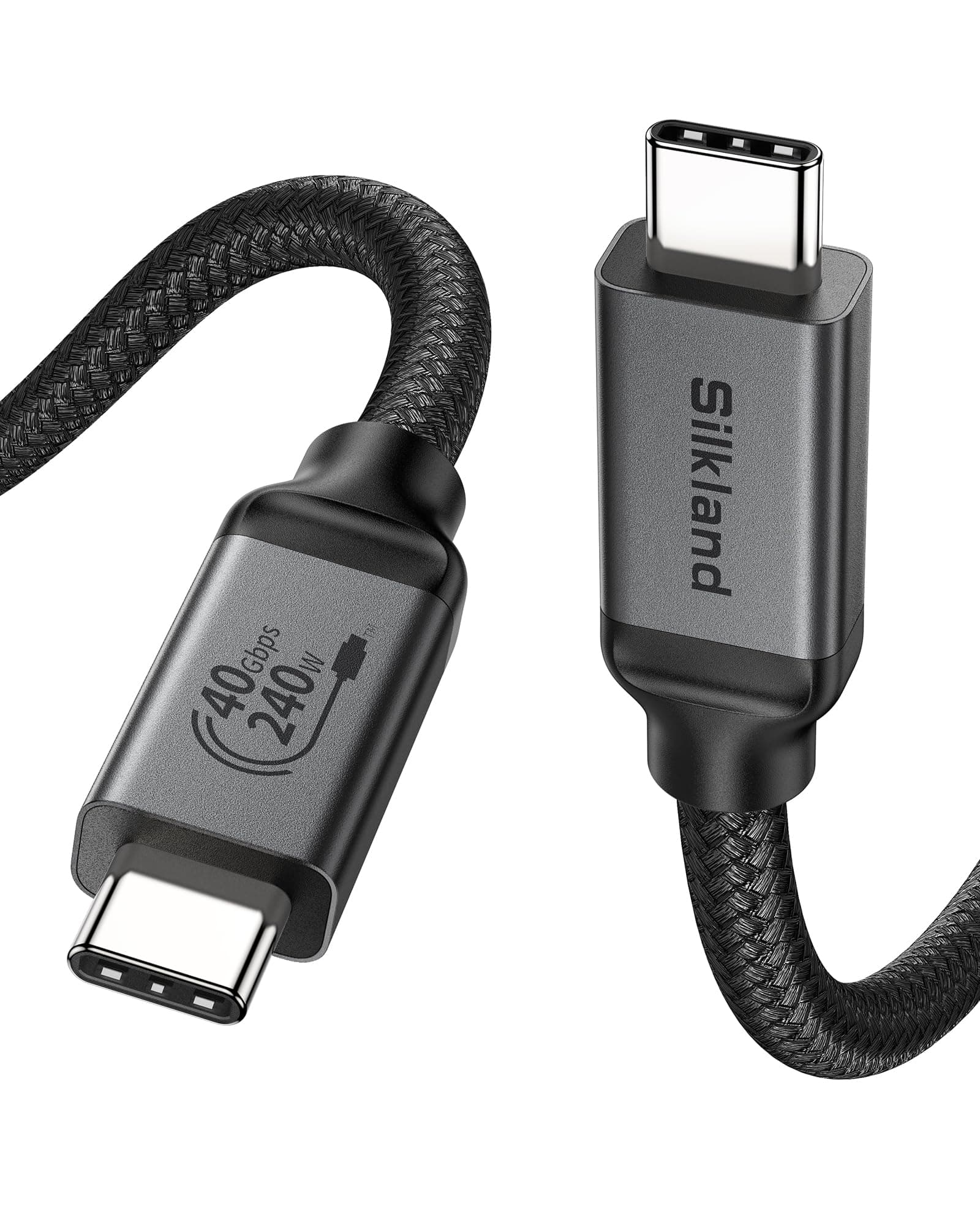 Silkland Zertifiziert USB4 Kabel mit Thunderbolt 4 Kabel, 40Gbps USBC Datenkabel, PD3.1 240W 48V 5A Ladekabel, 8K60Hz 4K144Hz Videokabel USBC für Macbook, Dock, SSD, Display, Galaxy S25 Ultra, 1m 🚀🔋📱🏆✅